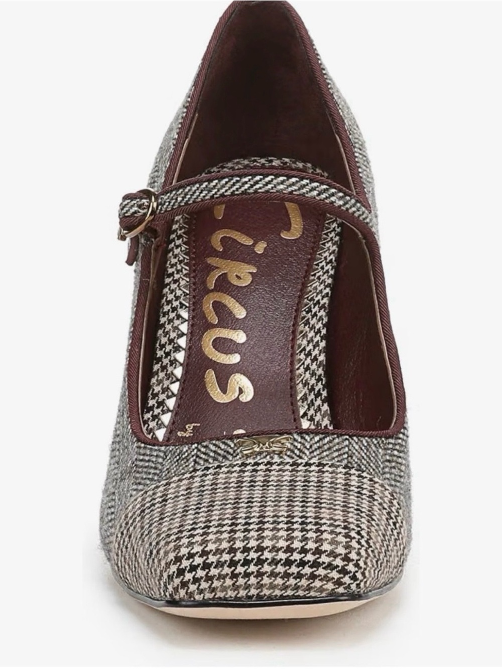 Circus by Sam Edelman Herringbone Mary Jane Pump with Burgundy Trim